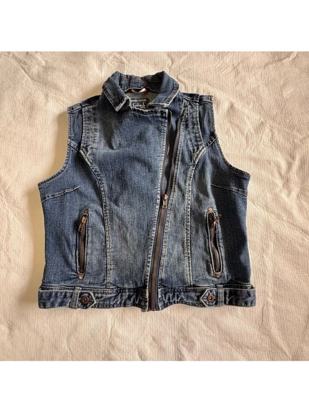 Splash Blue Denim Vest